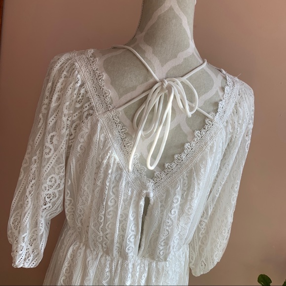 BNWT Pretty White Strappy Lacey Loose Fit Dress - Picture 8 of 11